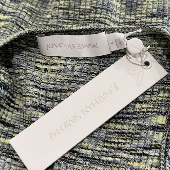 NWT Jonathan Simkhai Cut Out Detail MIDI Dress Large Green/Blue - Picture 14 of 16